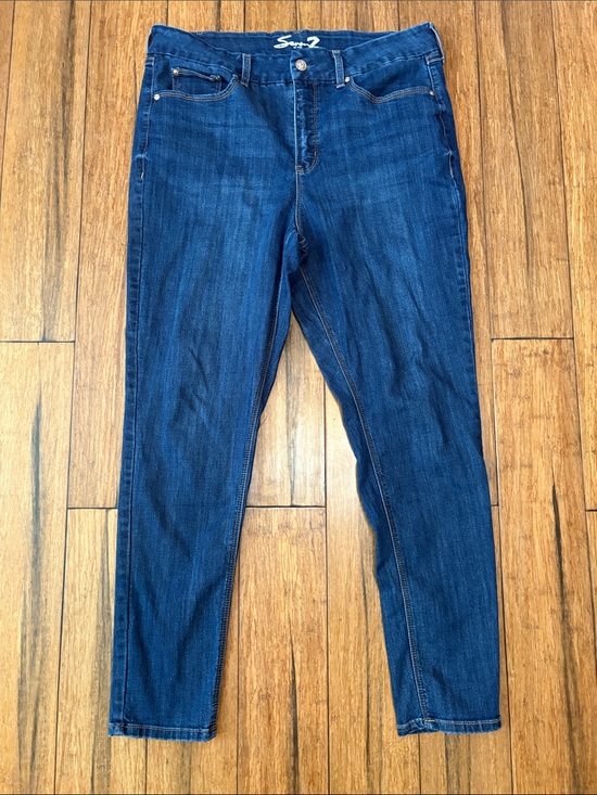 Seven7 Denim - Seven7 Jeans Womens Size 16 Tummyless High Rise Skinny Denim Blue Dark Wash Boho